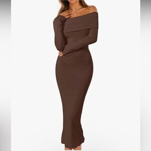 Off The Shoulder Bodycon Sweater Dress